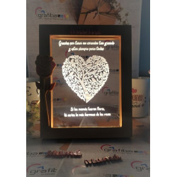 Marco de madera con luces led personalizado